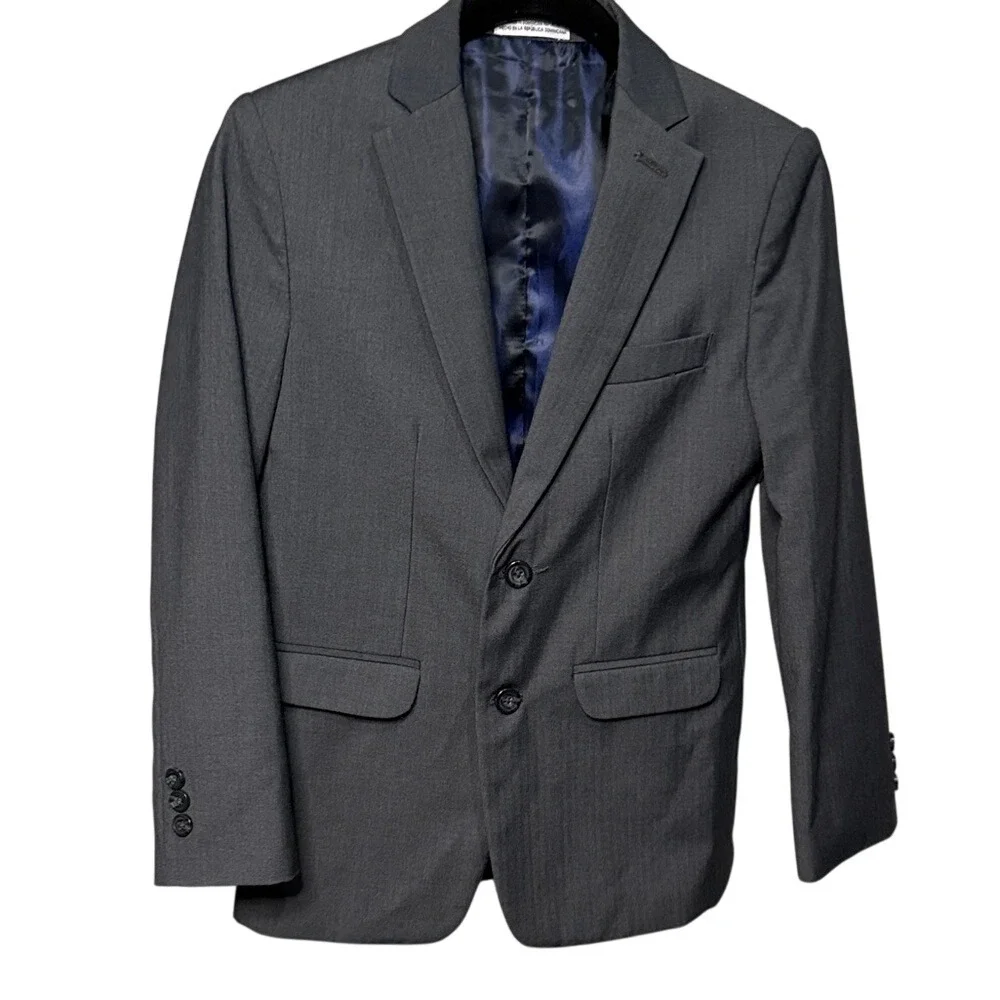 IZOD Charcoal Gray Blazer Jacket Boys Size 12 Reg Two Button